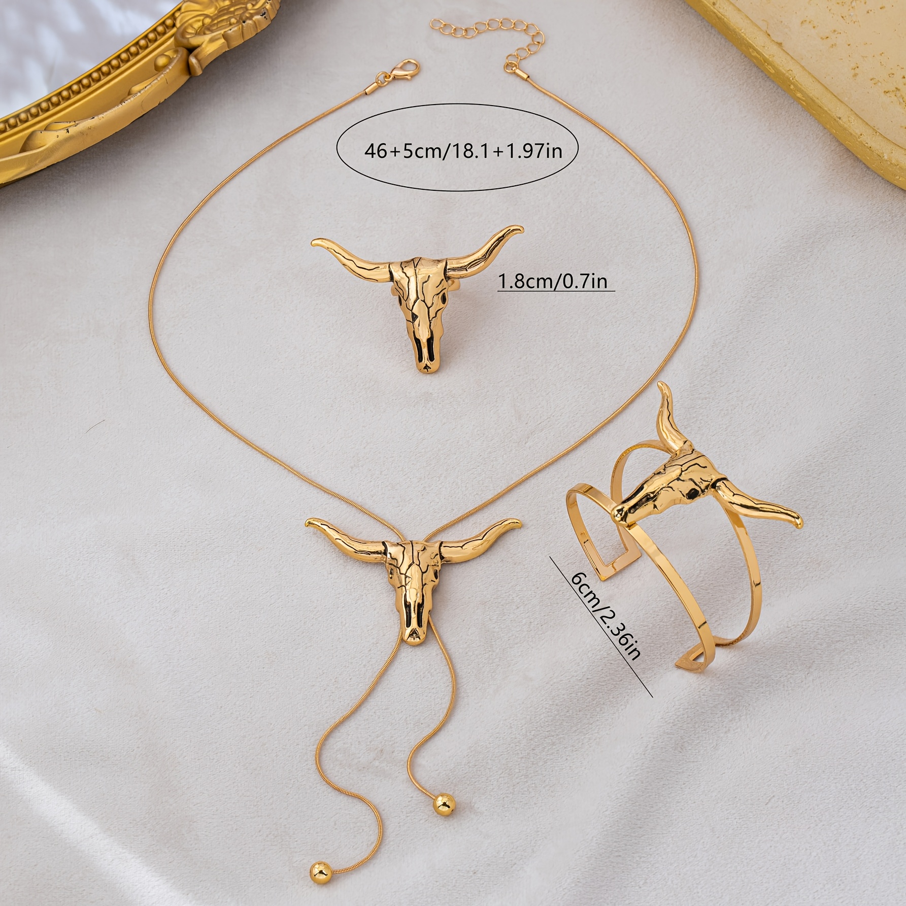 Women's Vintage Bull Head Jewelry Set